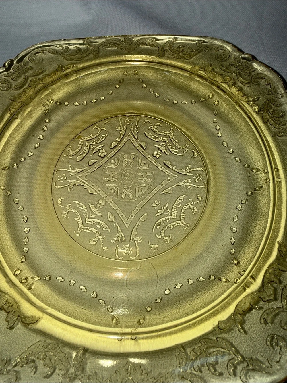 Vintage Amber Depression Glass Salad Dessert Plates Set of 4